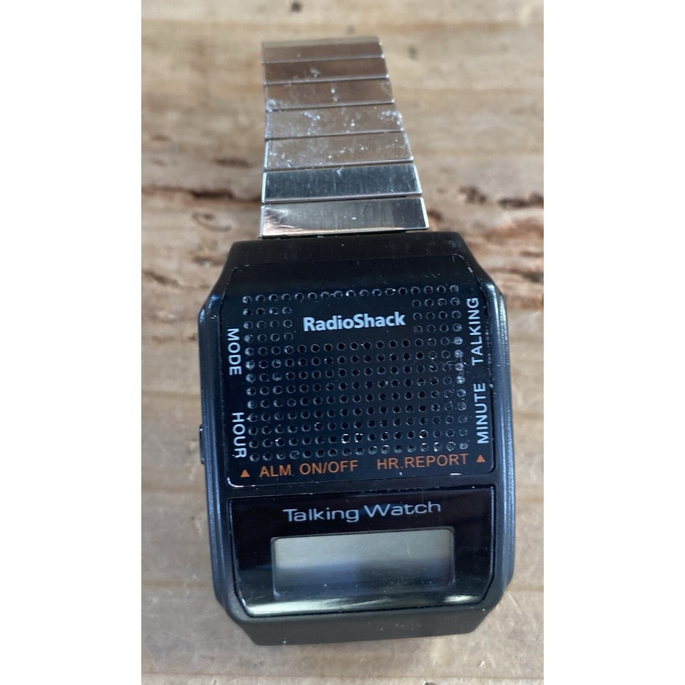 VTG 1980 Rare Radio Shack Talking Watch Casual‎ (Needs Battery)